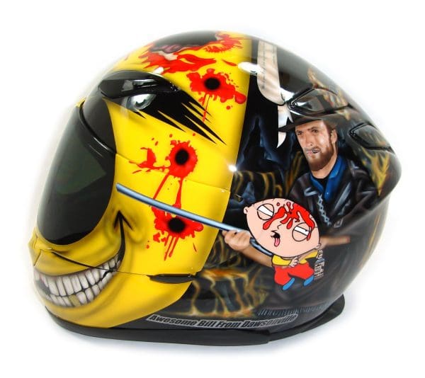 Smiley face custom painted helmet