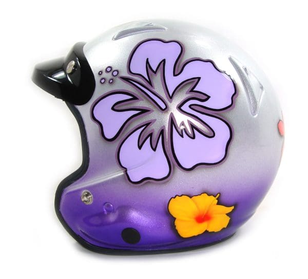 Flowering Hibiscus Custom Helmet Painting 1