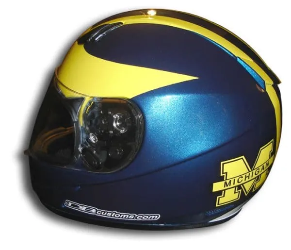 Michigan Wolverines Custom Painted Helmet 1