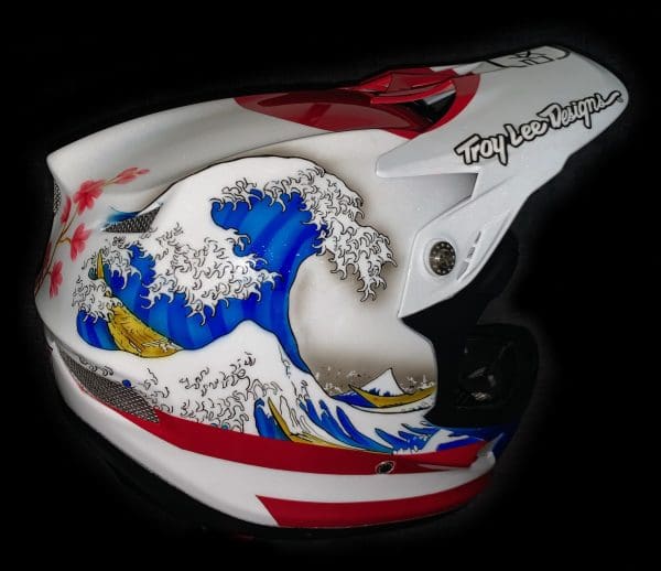 Alise Willoughby Olympic custom painted helmet Japan 3