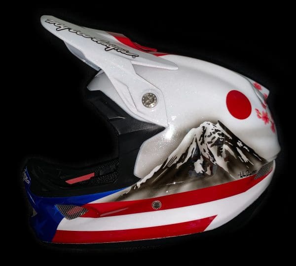 Alise Willoughby Olympic custom painted helmet Japan 6