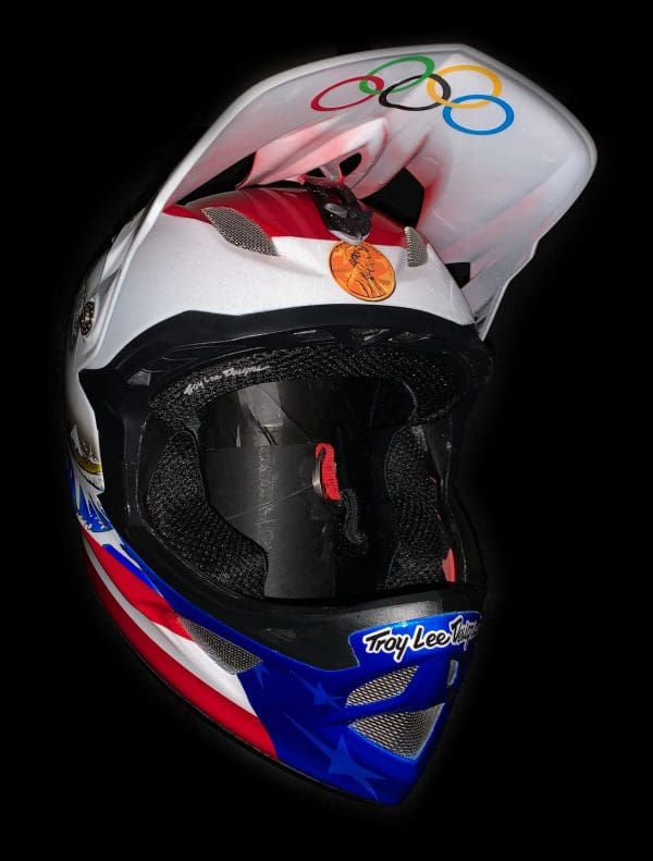 Alise Willoughby Olympic custom painted helmet Japan 8