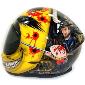 Smiley face custom painted helmet