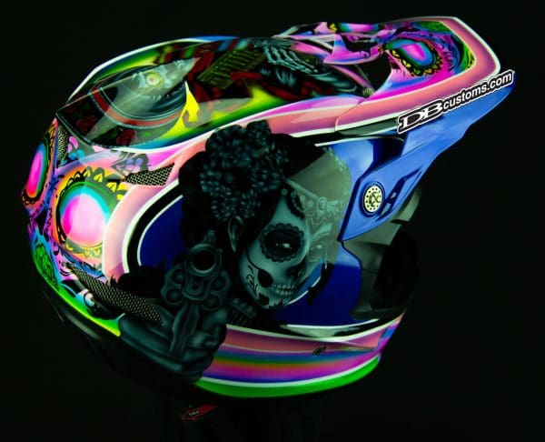 Dean Lucas Mountain Bike Day of the Dead Custom Painted Helmet 5