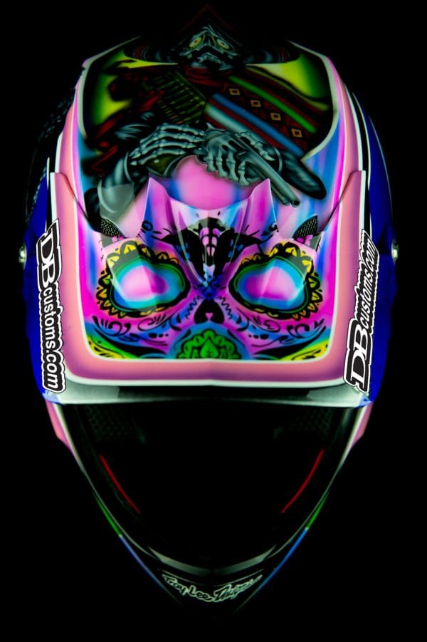 Dean Lucas Mountain Bike Day of the Dead Custom Painted Helmet 6