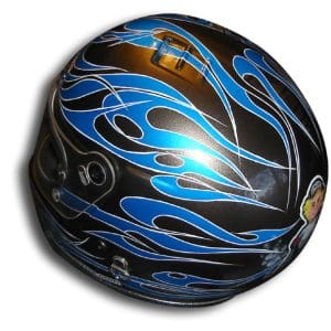 Farley s8 Flames Custom Painted Helmet 1