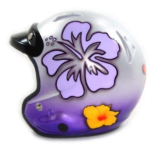 Flowering Hibiscus Custom Helmet Painting 1