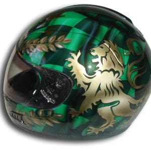 Green Prix Series Custom Painted Helmet 1