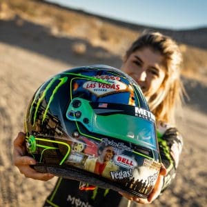 Hailie Deegans Mint 400 Vegas Custom Painted Helmet 1