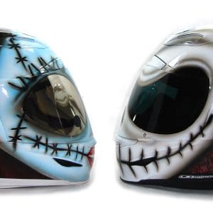 Jack and Sally Nightmare Before Christmas Custom Helmet Painting 1