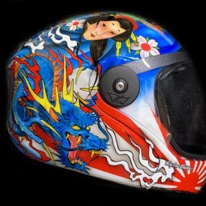 Japanese Skydive Custom Painted Helmet 1