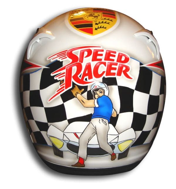 Scooter Racing Custom Helmet Painting 4