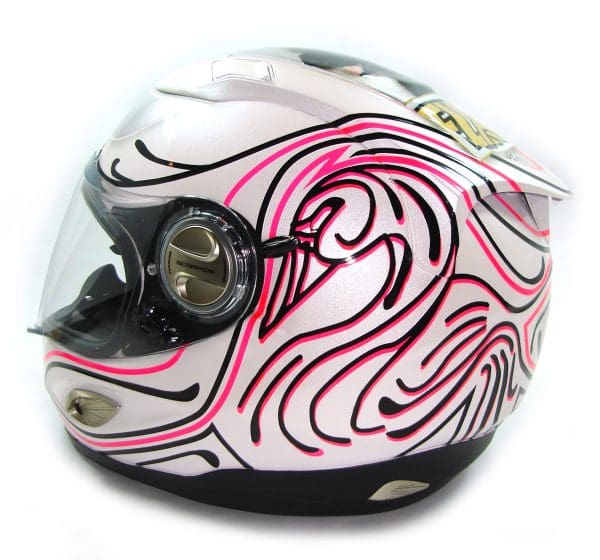 Swan Tattoo Custom Painted Helmet 3