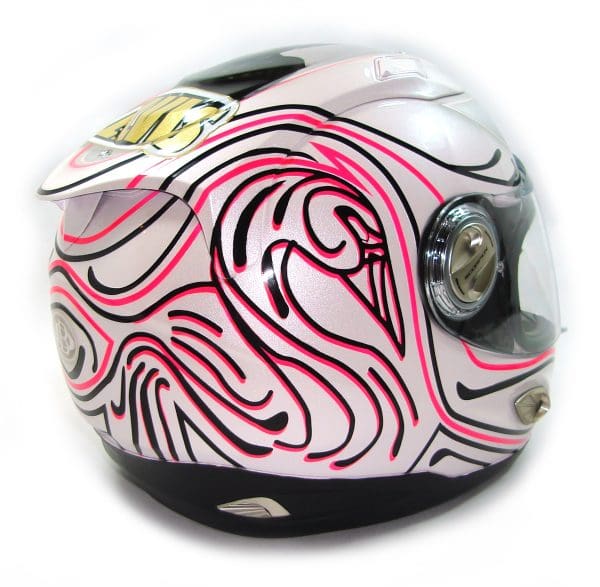 Swan Tattoo Custom Painted Helmet 7