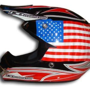 Tattered US Flag Custom Painted Helmet 000007 alt 4 lg