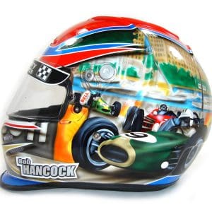 Vintage Indy Racecar theme custom helmet painting 1