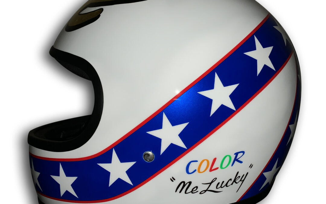 Blog 1 Custom Painted Evel Kneivel Helmet