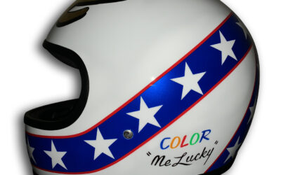 Custom Painted Evel Kneivel Helmet