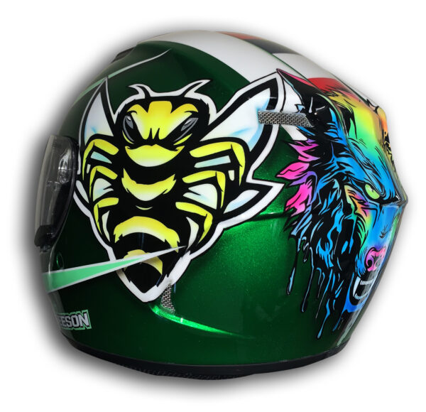 Wolf Custom Painted Helmet - Image 2