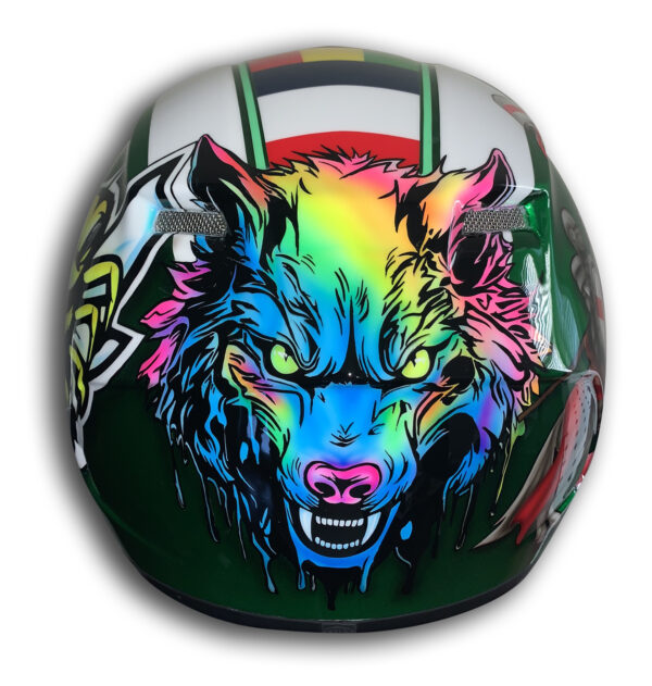 Wolf Custom Painted Helmet - Image 3