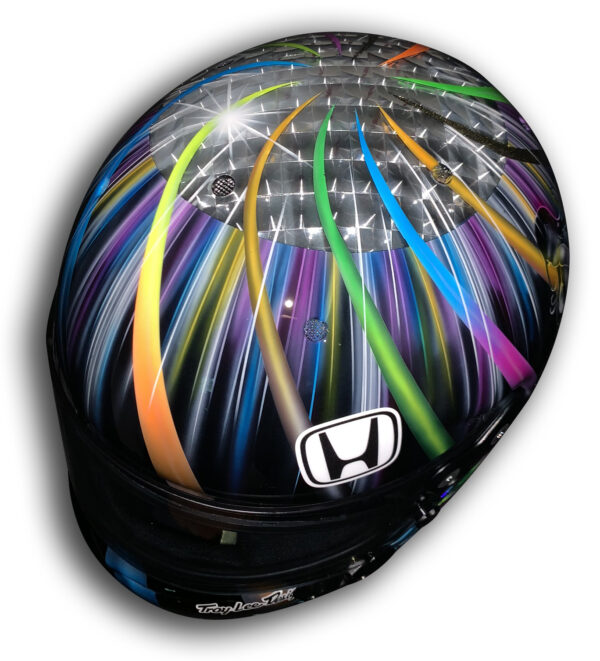 Santino Ferrucci Indy 500 -Disco Custom Painted Helmet - Image 14