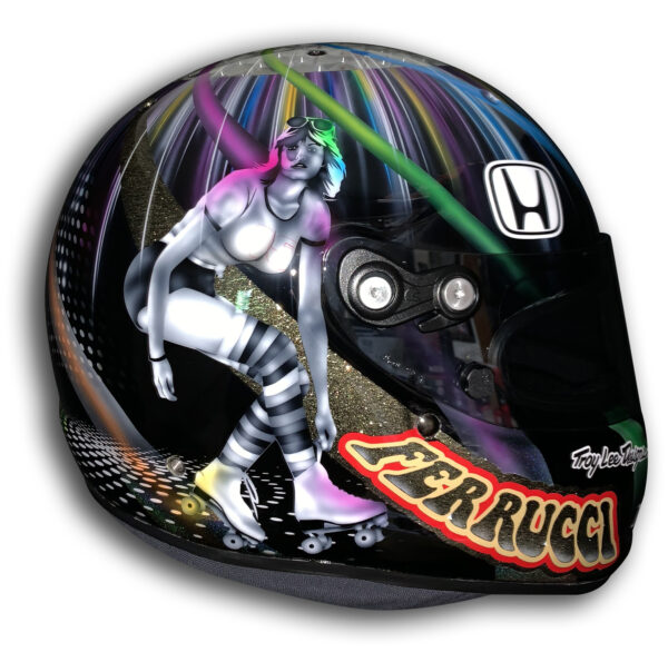 Santino Ferrucci Indy 500 -Disco Custom Painted Helmet - Image 2